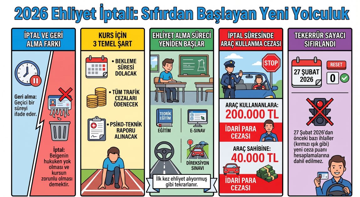 Ehliyet iptali sonrası yeniden ehliyet alma 2026 Diyarbakır rehberi