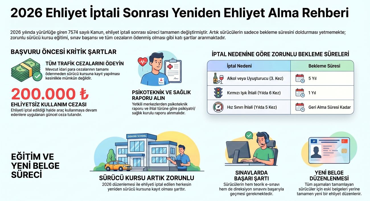 Ehliyet iptali sonrası yeniden ehliyet alma 2026 Diyarbakır rehberi