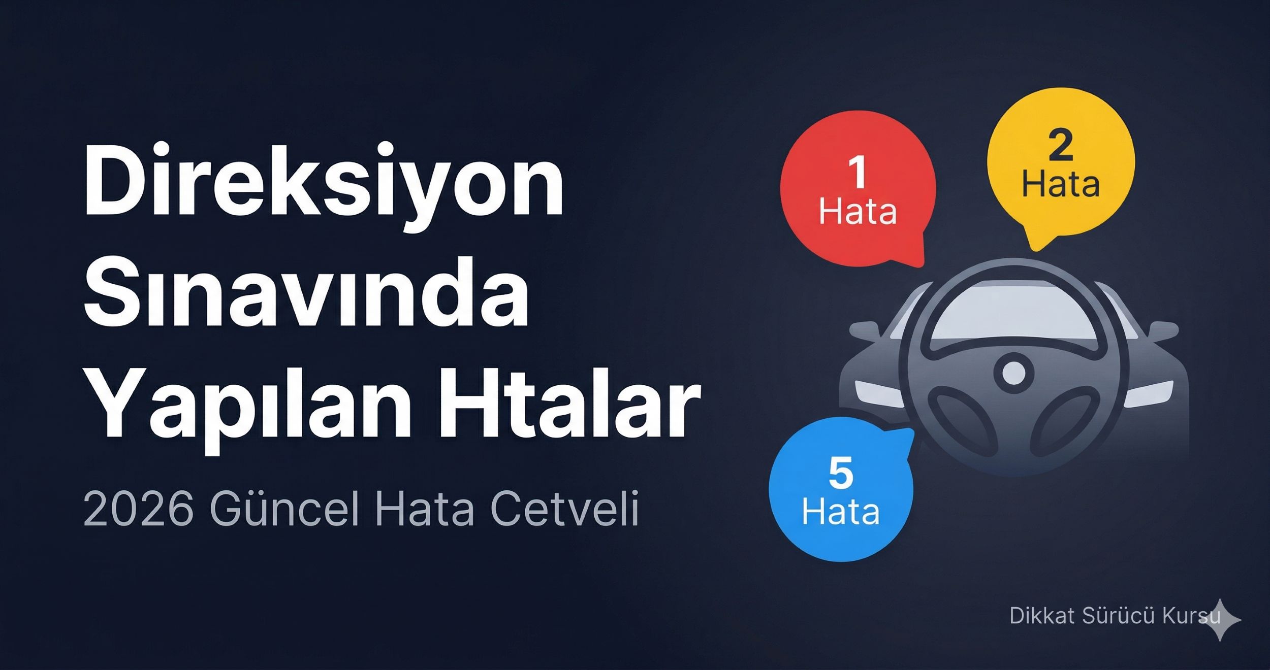 Direksiyon sınavında yapılan hatalar 2026 kırmızı sarı mavi hata cetveli