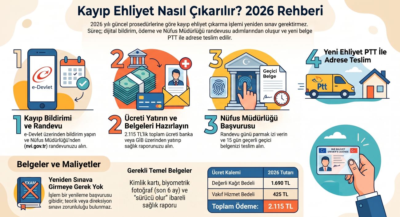 Kayıp ehliyet çıkarma süreci 2026 - Diyarbakır