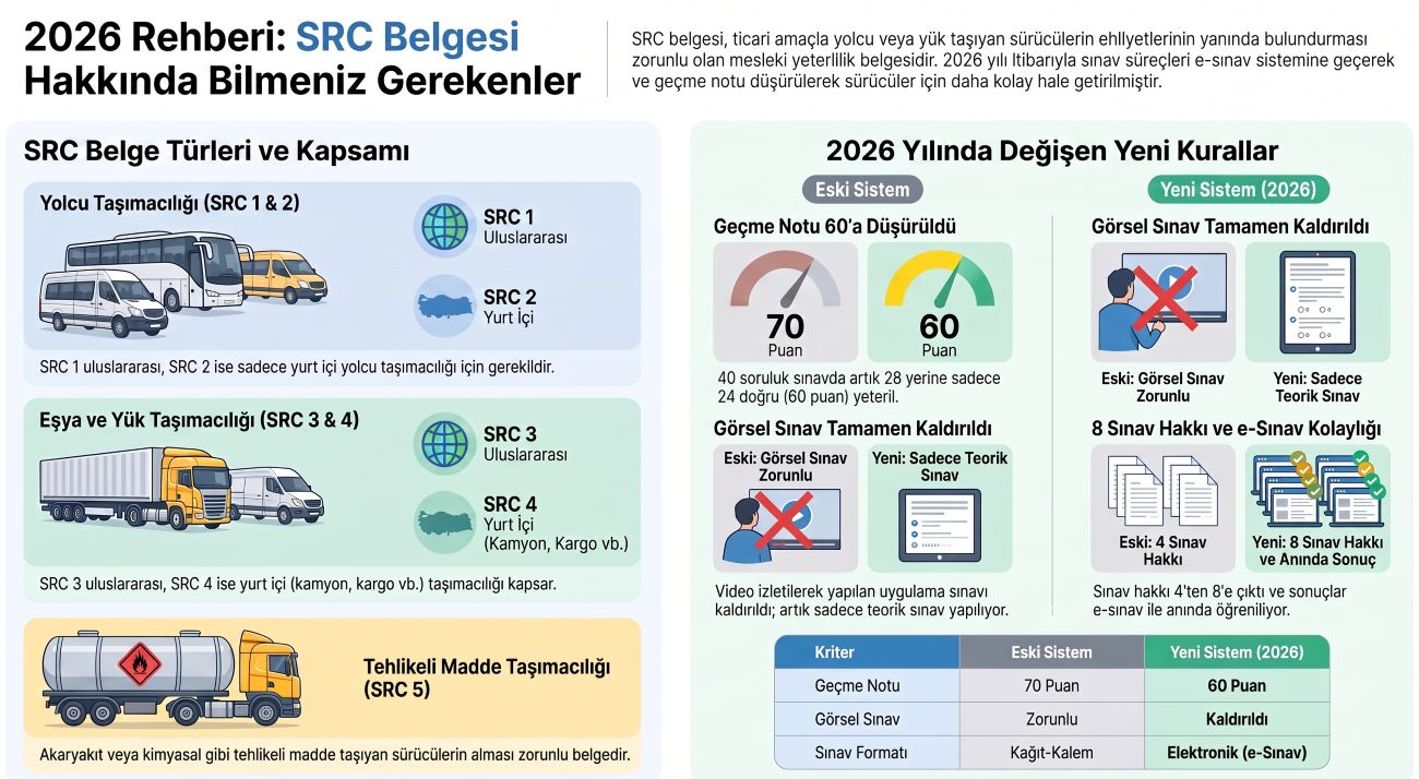SRC belgesi türleri ve 2026 sınav kuralları - Dikkat Sürücü Kursu Diyarbakır